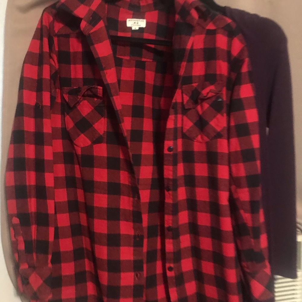 Red and black checked flannel size small